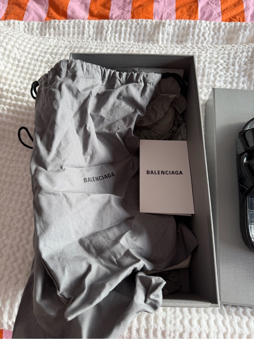 Balenciaga Black Croc-Embossed Double-Buckle Slide Sandals - Picture 4 of 6